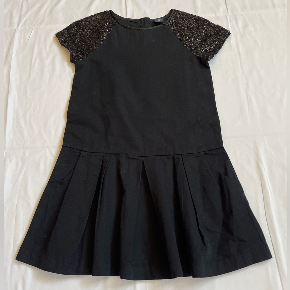 Gap Kids Black Sequined Sleeves Dress Girls Size L (10)